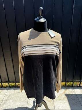 Geoffrey Beene Easy Pieces Colorblock Striped Crewneck Sweater
